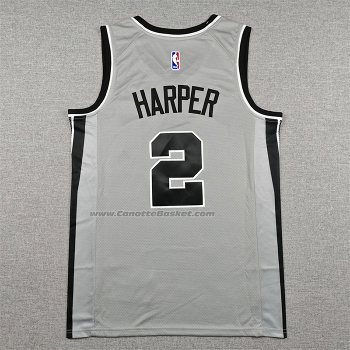 Maglia San Antonio Spurs Dylan Harper No 2 Statement 2025-26 Grigio